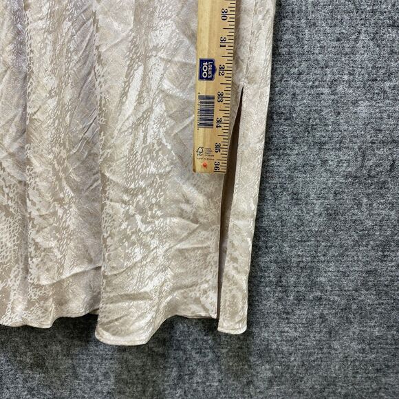 Express Slip Dress Women XL Cream Damask Satin Spaghetti Strap Adjustable - Picture 14 of 15